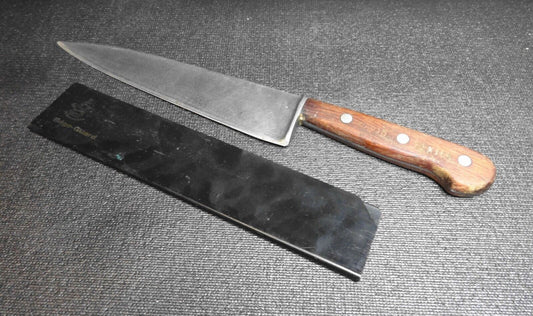 Vintage DEXTER 8910 Chef Butcher Knife 9.5” CARBON STEEL 14.75" overall