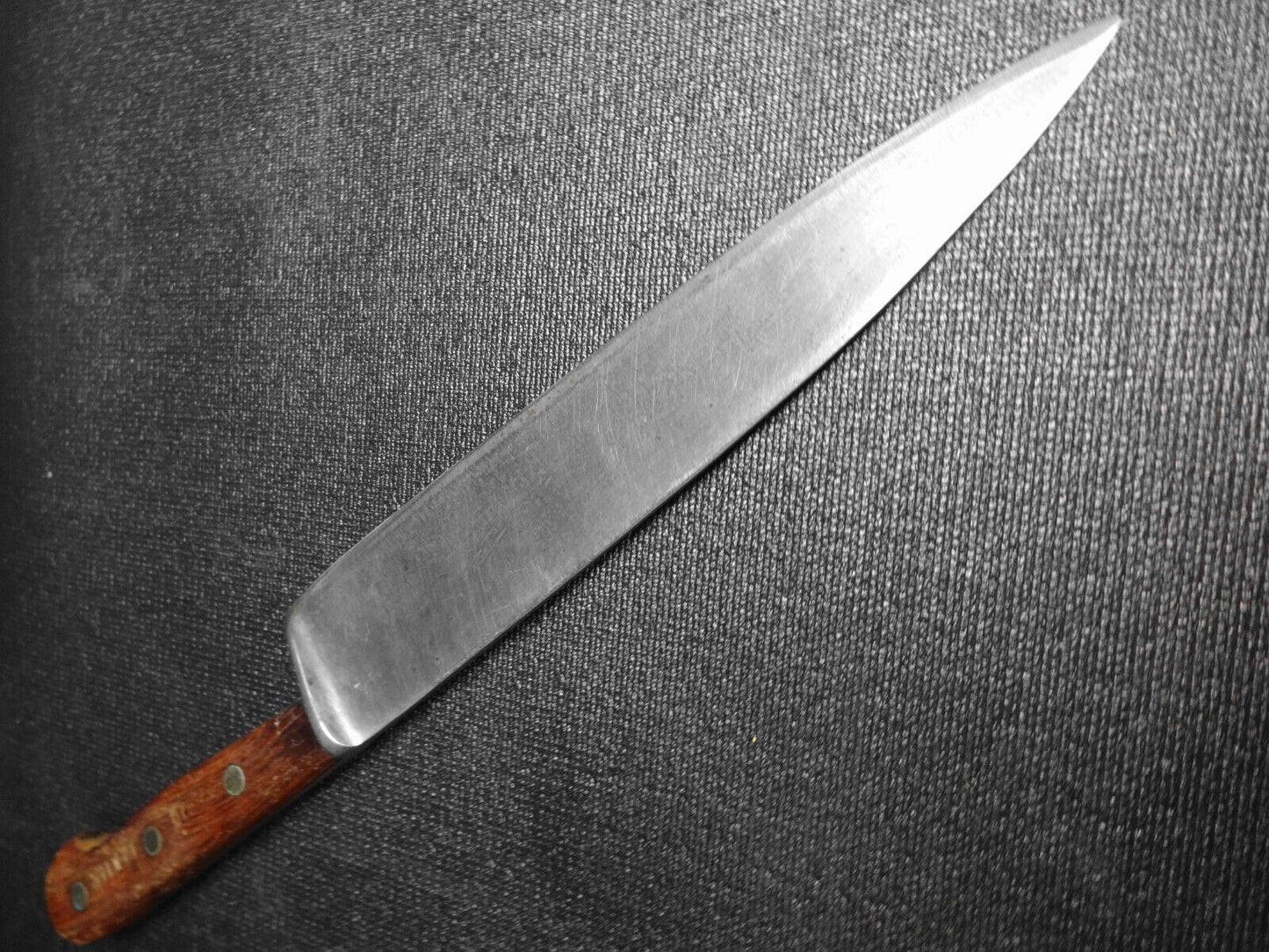 Vintage DEXTER 8910 Chef Butcher Knife 9.5” CARBON STEEL 14.75" overall