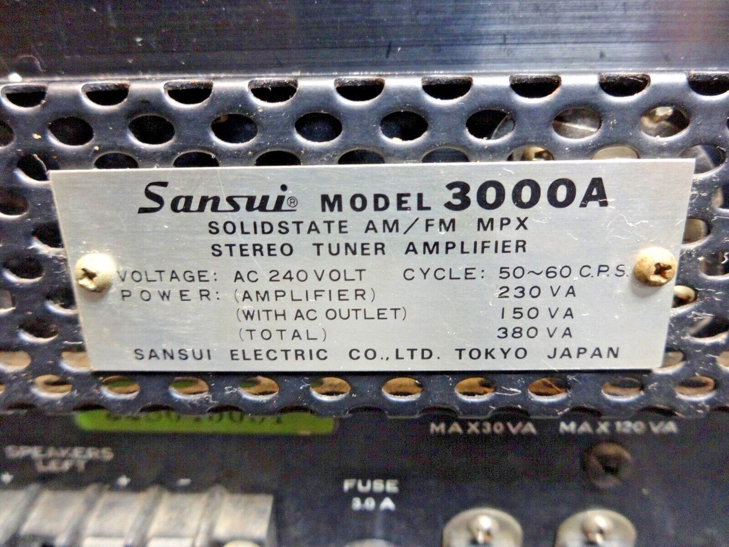 Sansui 3000A Stereo Receiver Amplifier Tuner  - Serviced - Vintage Silver Face