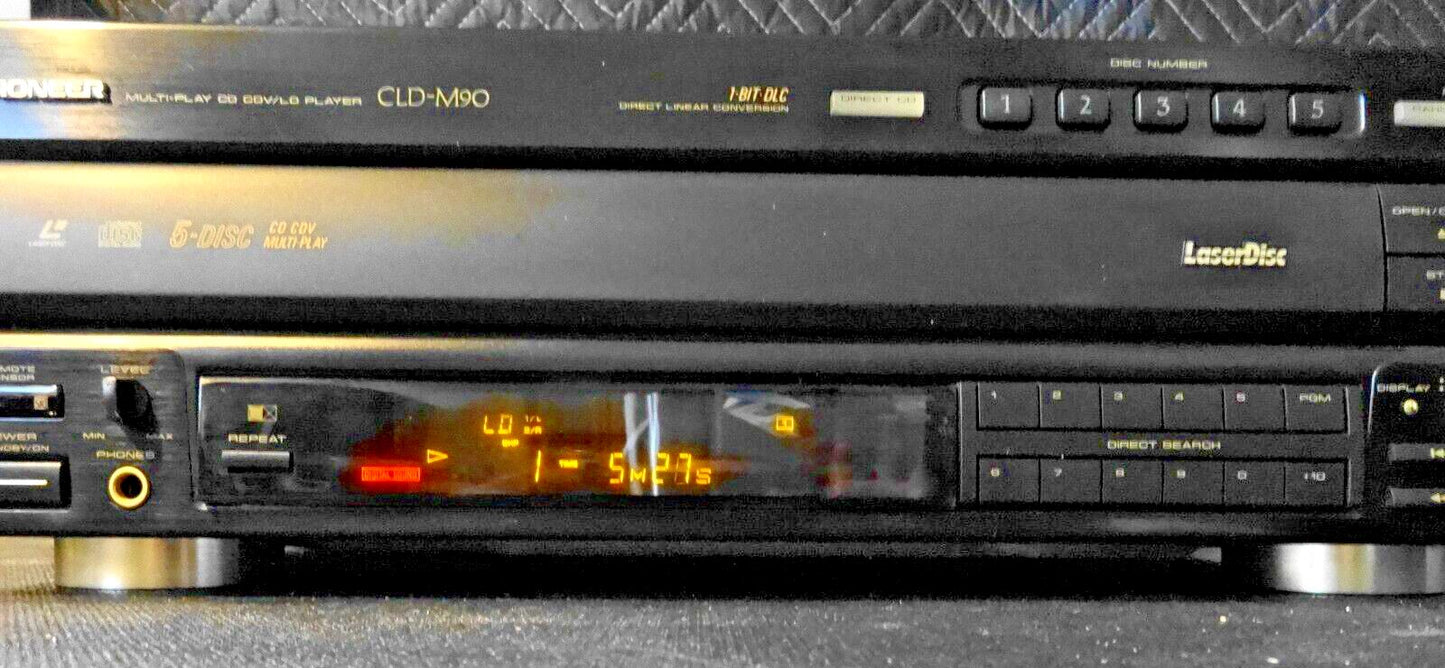 Pioneer CLD-M90 Laserdisc Multi-Play 5 CD CDV/LD Player - Serviced - Works Great