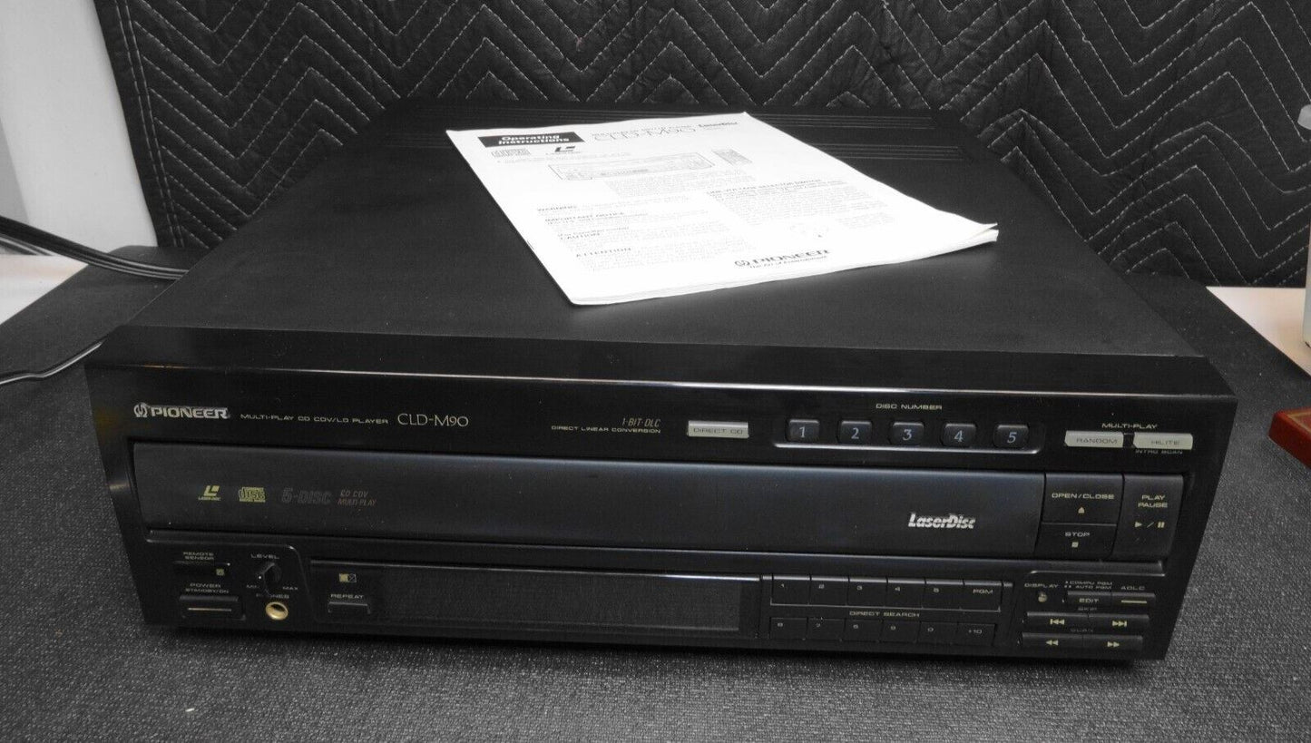 Pioneer CLD-M90 Laserdisc Multi-Play 5 CD CDV/LD Player - Serviced - Works Great