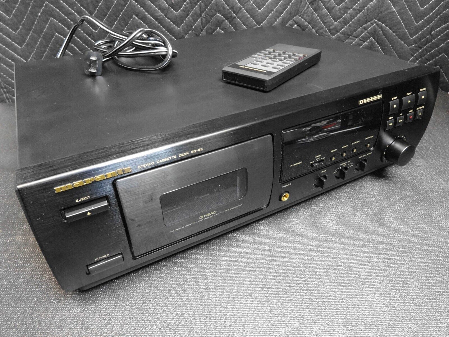 MARANTZ SD-63 Three Head Cassette Tape Deck w/ Remote - DOLBY B-C NR HX PRO