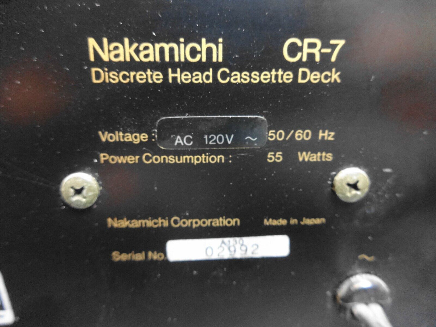 The Nakamichi CR-7 Discrete-Head Cassette Deck Player