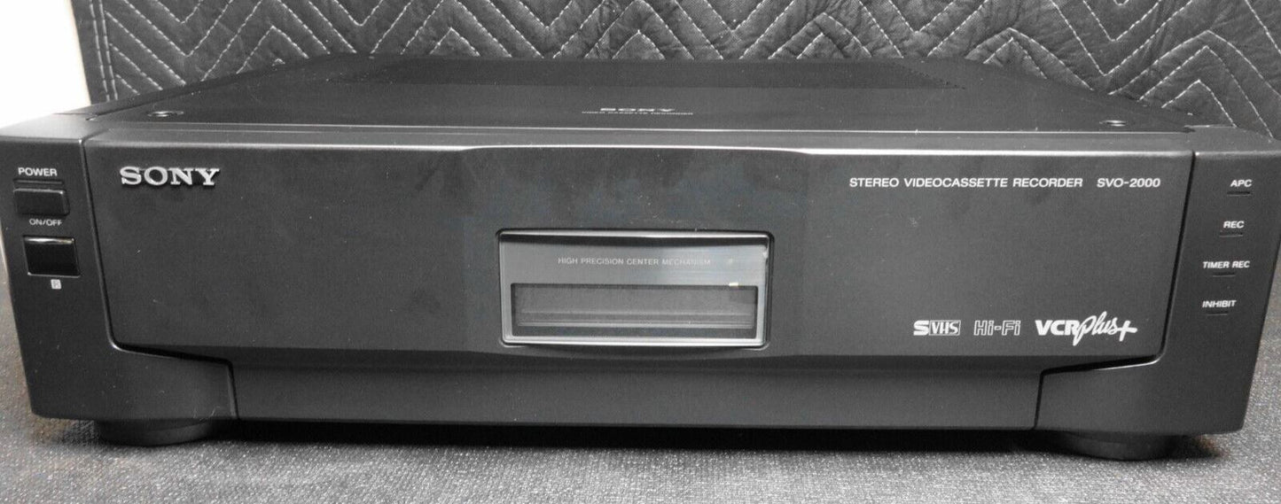 Sony SVO-2000 Stereo S-VHS VCR w/ Remote - *Serviced* - Refreshed