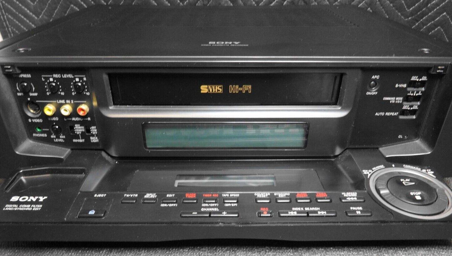 Sony SVO-2000 Stereo S-VHS VCR w/ Remote - *Serviced* - Refreshed