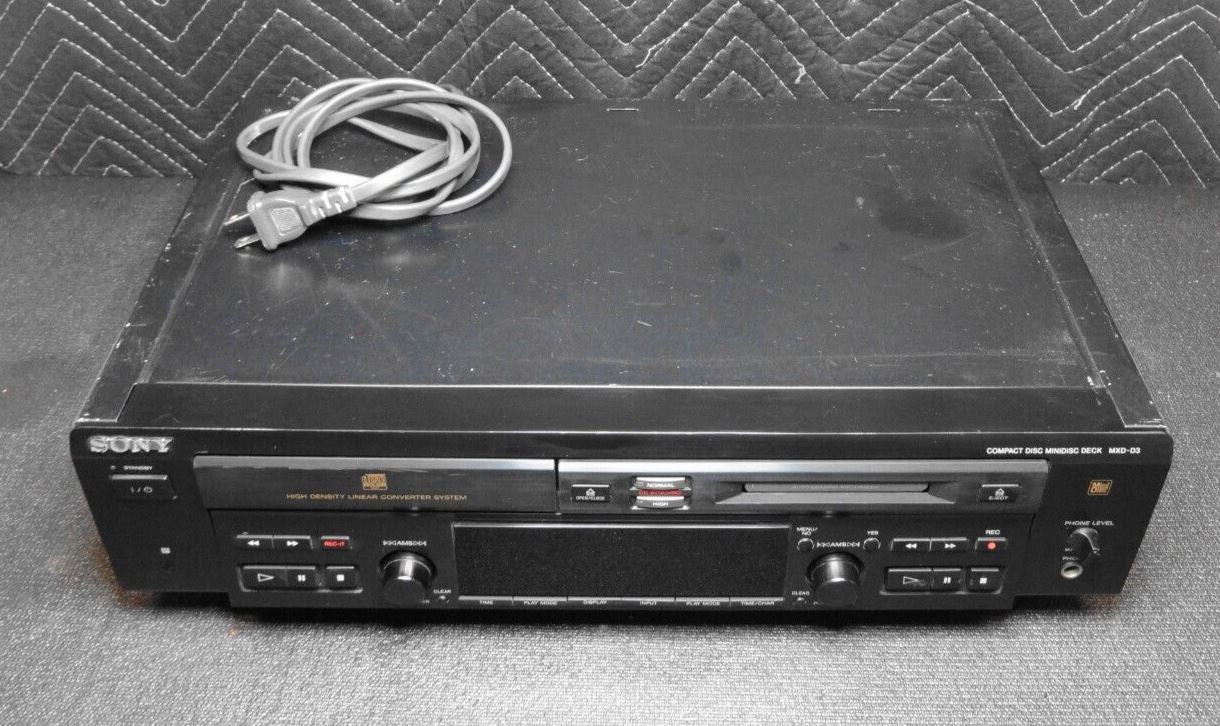 Serviced - Sony MXD-D3 MD/CD Minidisc CD Combo Deck Player Recorder, No Remote