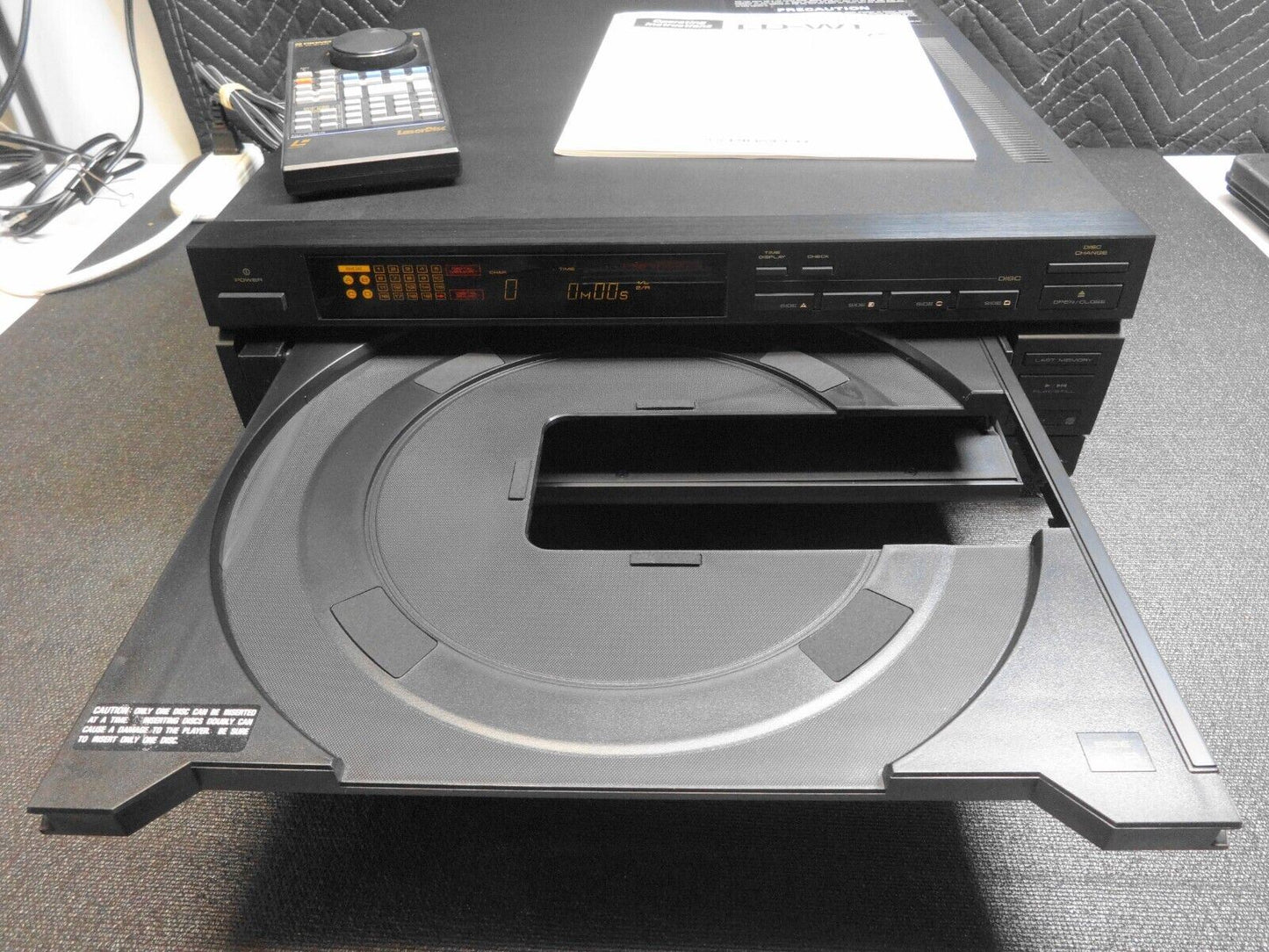 Pioneer LD-W1 Laserdisc Player w/ Remote and Manual - Inspected, Tested Working