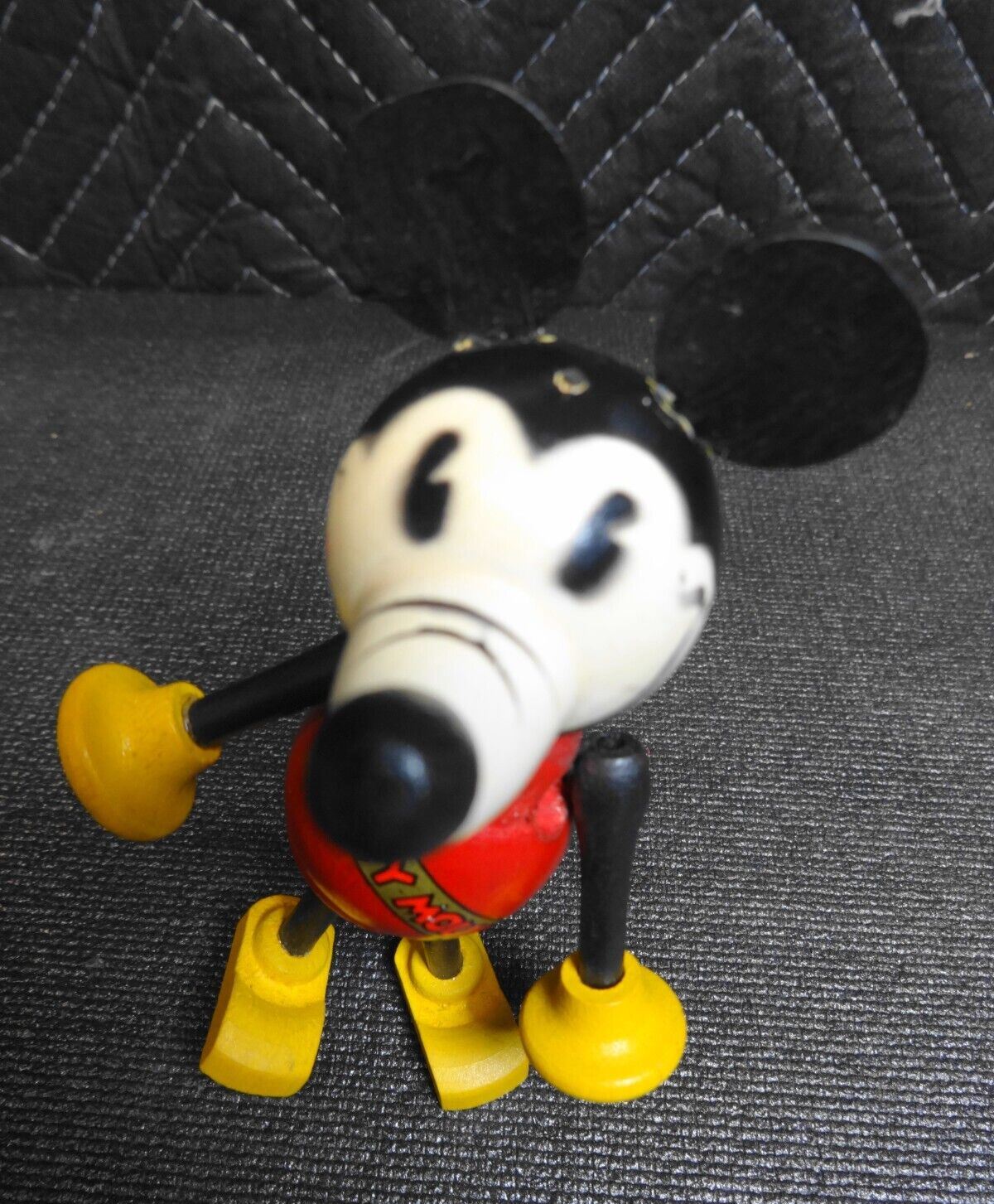 RARE DISNEY 1930 "LONG NOSE" MICKEY MOUSE WOOD JOINTED "BALANCING" FIGURINE