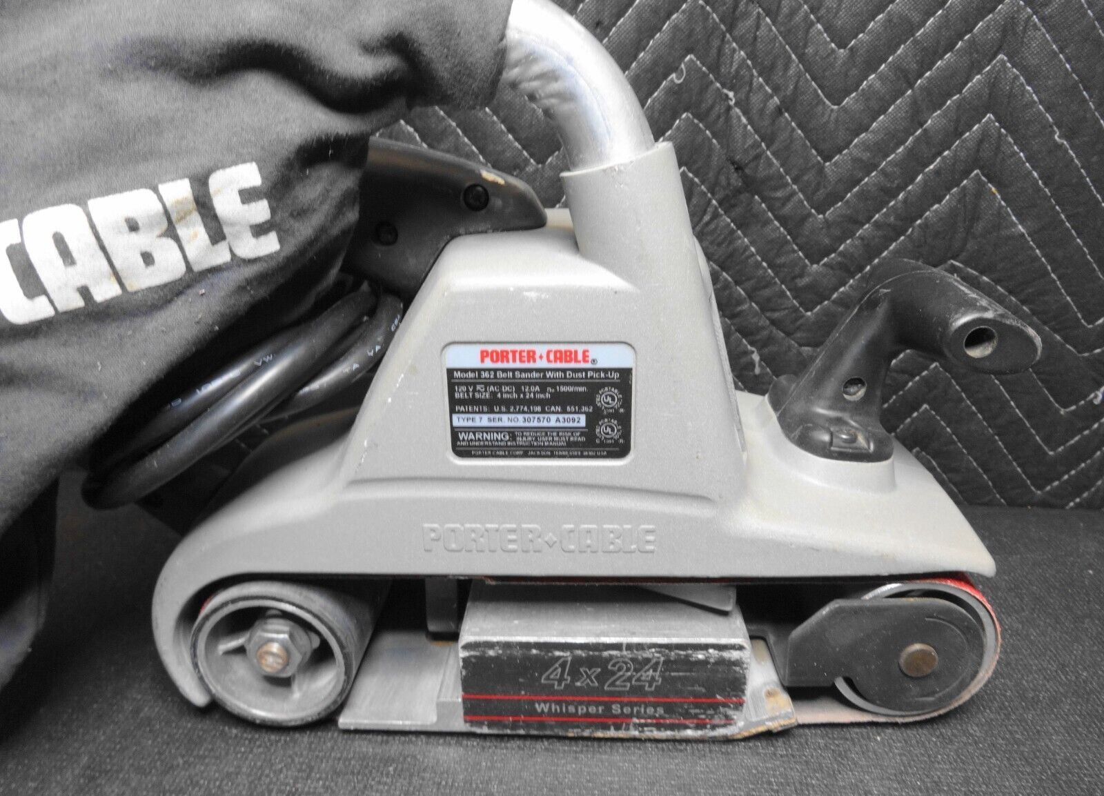 Porter cable whisper series shop belt sander