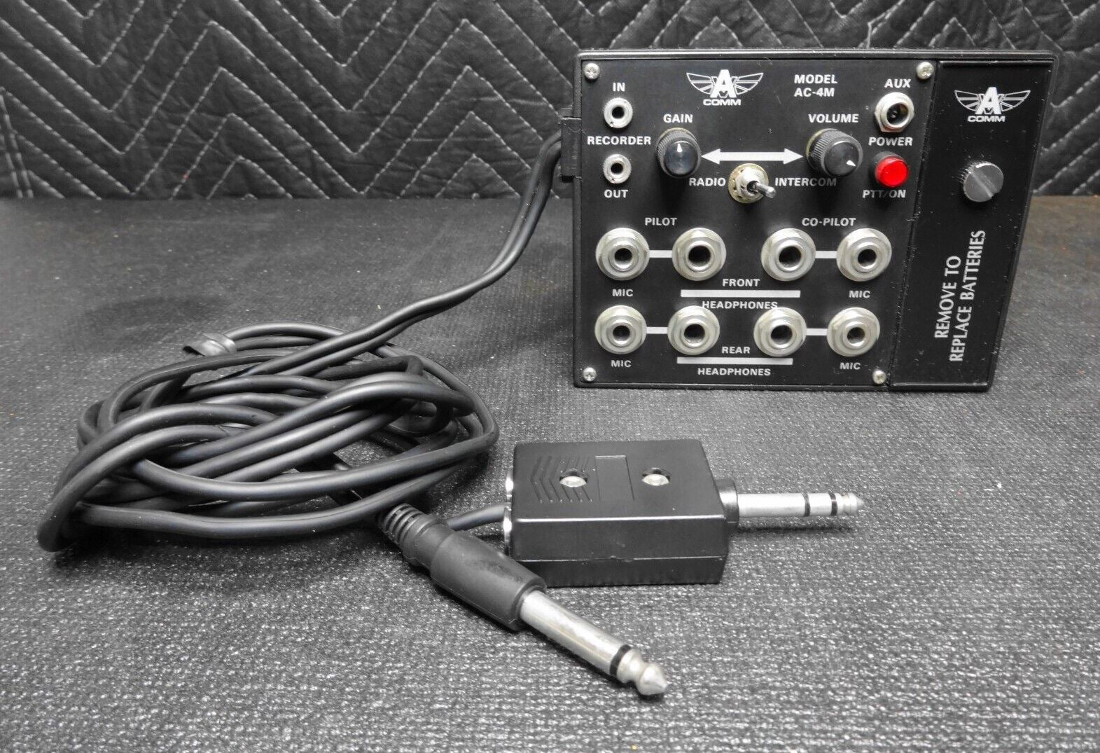 AVCOMM AC-4M 4 Place Portable Aviation Intercom w/ Recorder Output ...