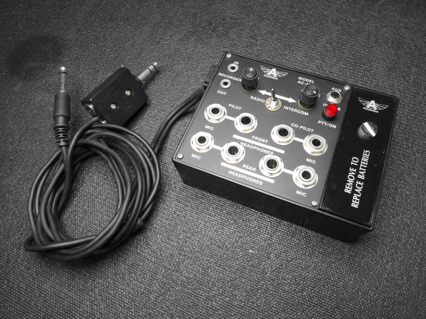 AVCOMM AC-4M 4 Place Portable Aviation Intercom w/ Recorder Output ...