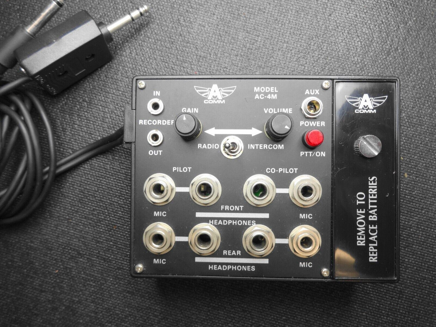 AVCOMM AC-4M 4 Place Portable Aviation Intercom w/ Recorder Output ...