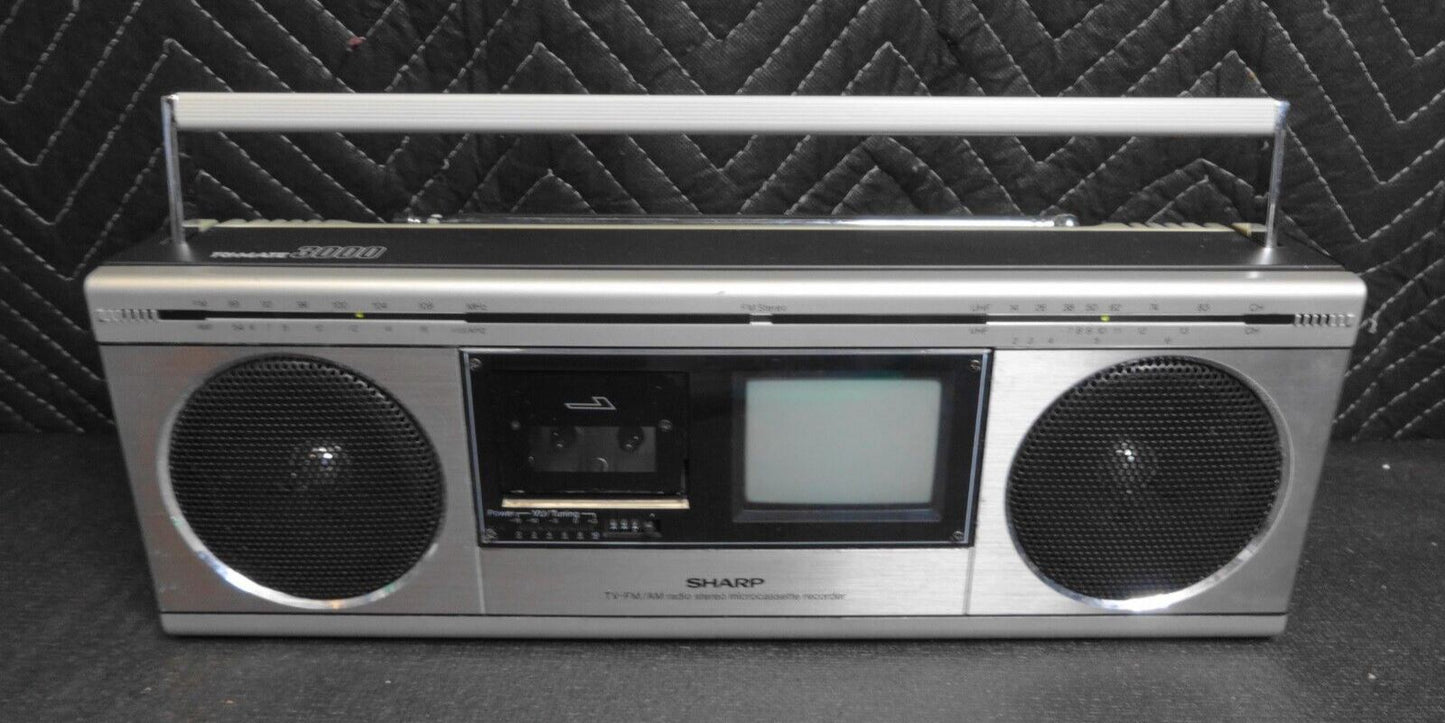 Vintage SHARP TV-FM/AM STEREO MICROCASSETTE TRIMATE 3000 3T-41 BoomBox SERVICED