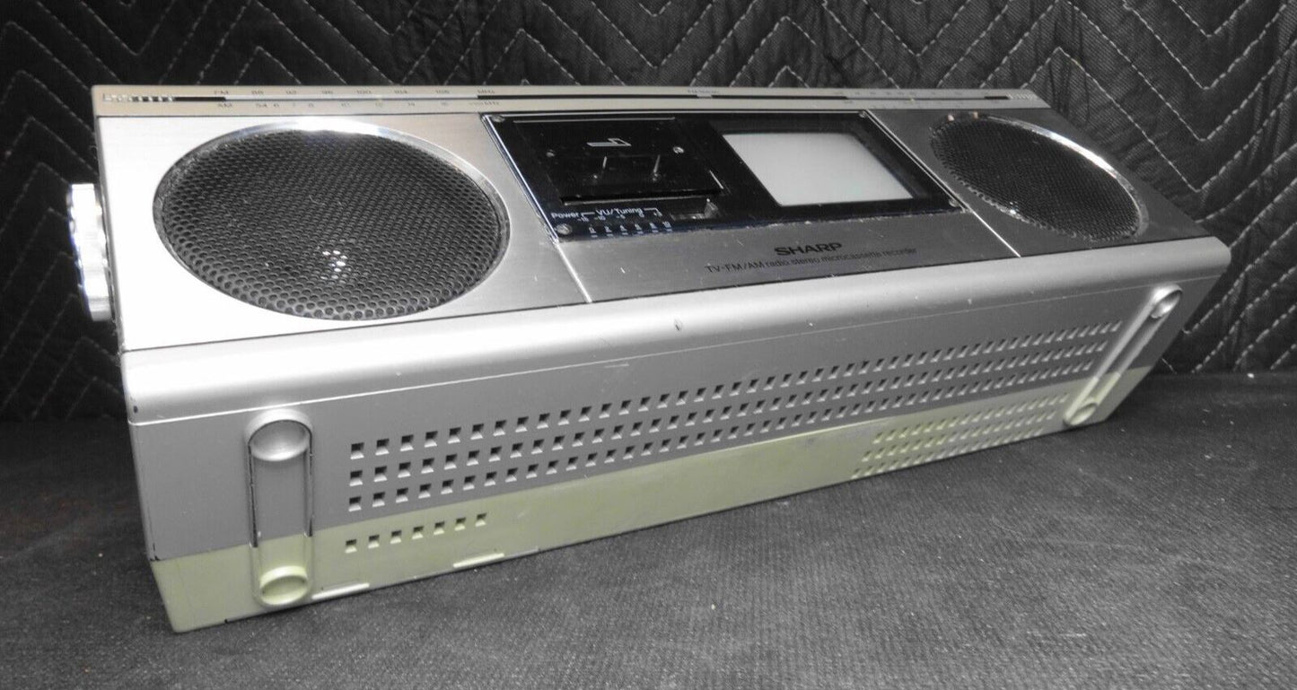 Vintage SHARP TV-FM/AM STEREO MICROCASSETTE TRIMATE 3000 3T-41 BoomBox SERVICED