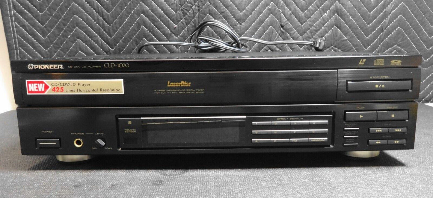 Pioneer Laserdisc Player Model CLD-1070 w/ Remote, Manual & Cables *SERVICED*