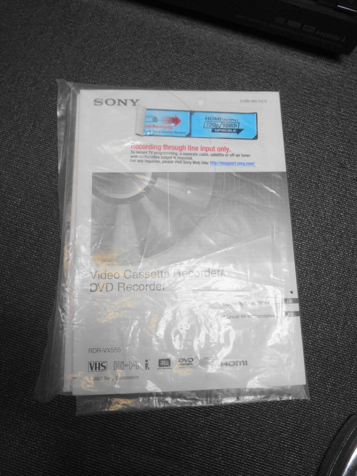Sony RDR-VX555 DVD Video Cassette Recorder Player HDMI No Remote * Serviced *