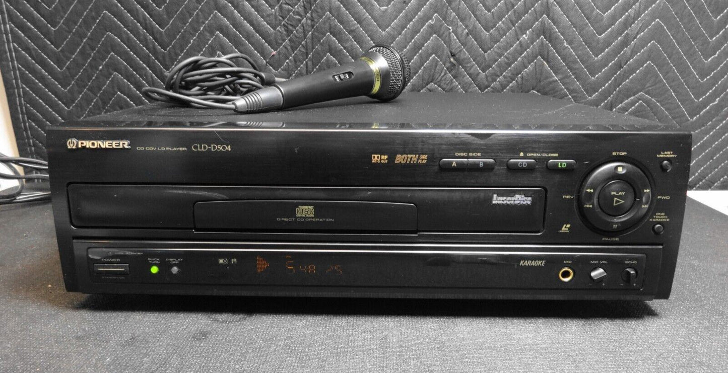 Pioneer CLD-D504 Laserdisc Player Karaoke w/ Manual Microphone Remote *Serviced*