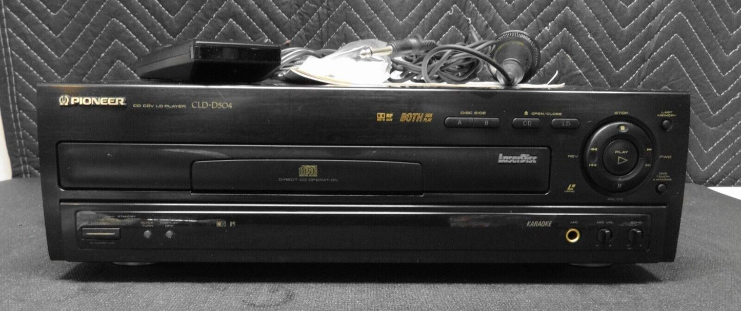 Pioneer CLD-D504 Laserdisc Player Karaoke w/ Manual Microphone Remote *Serviced*