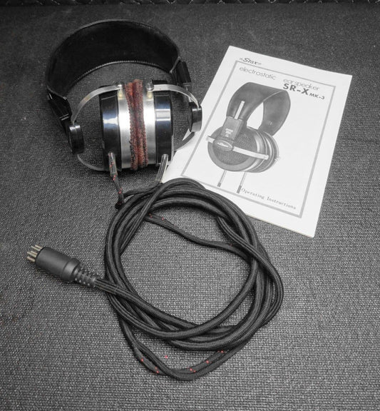 STAX SR-X MARK 3 MK3 ELECTROSTATIC NORMAL BIAS OPEN BACK HEADPHONES w/ Manual