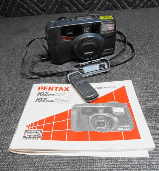 Pentax IQZoom 115 35mm Film Camera 38-115mm w/Remote & Manual - Point & Shoot