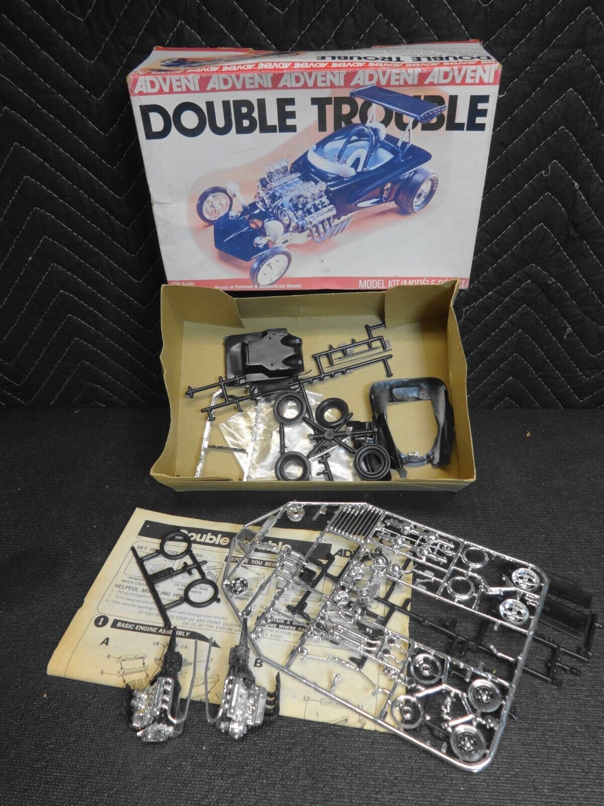 Vintage Advent Double Trouble Model Car 1/25 Scale Twin Engined Terror