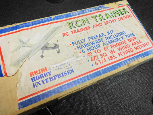 ✨Vintage Joe Bridi Kits RCM Trainer 40 Balsa, R/C Plane Kit Wilmington CA✨