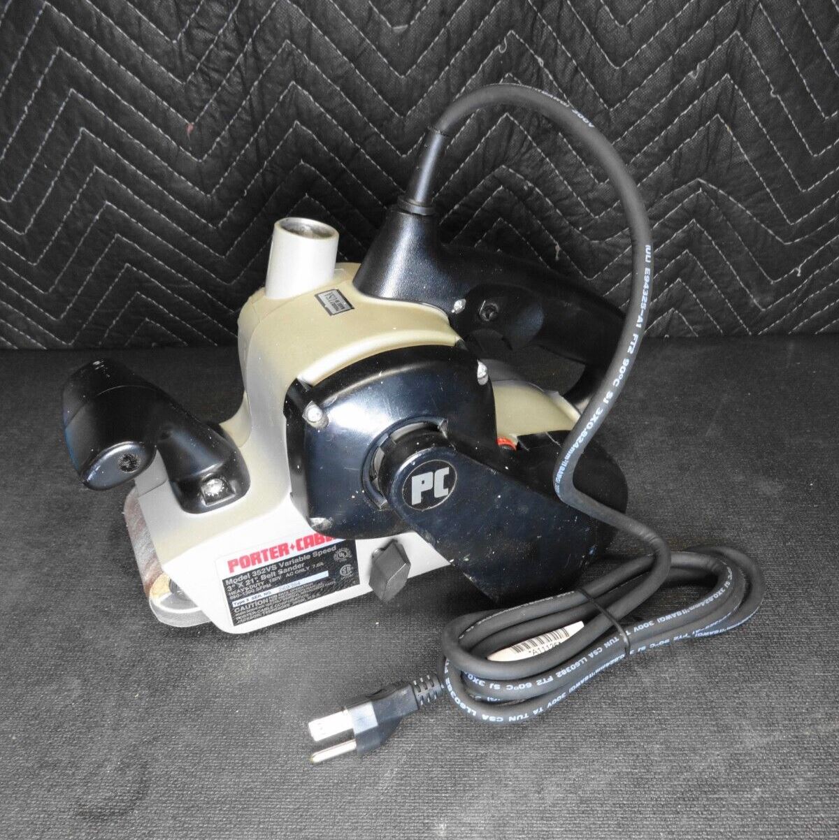 Porter Cable Belt Sander 352VS w/ New Power Cord Installed - No Dust Bag