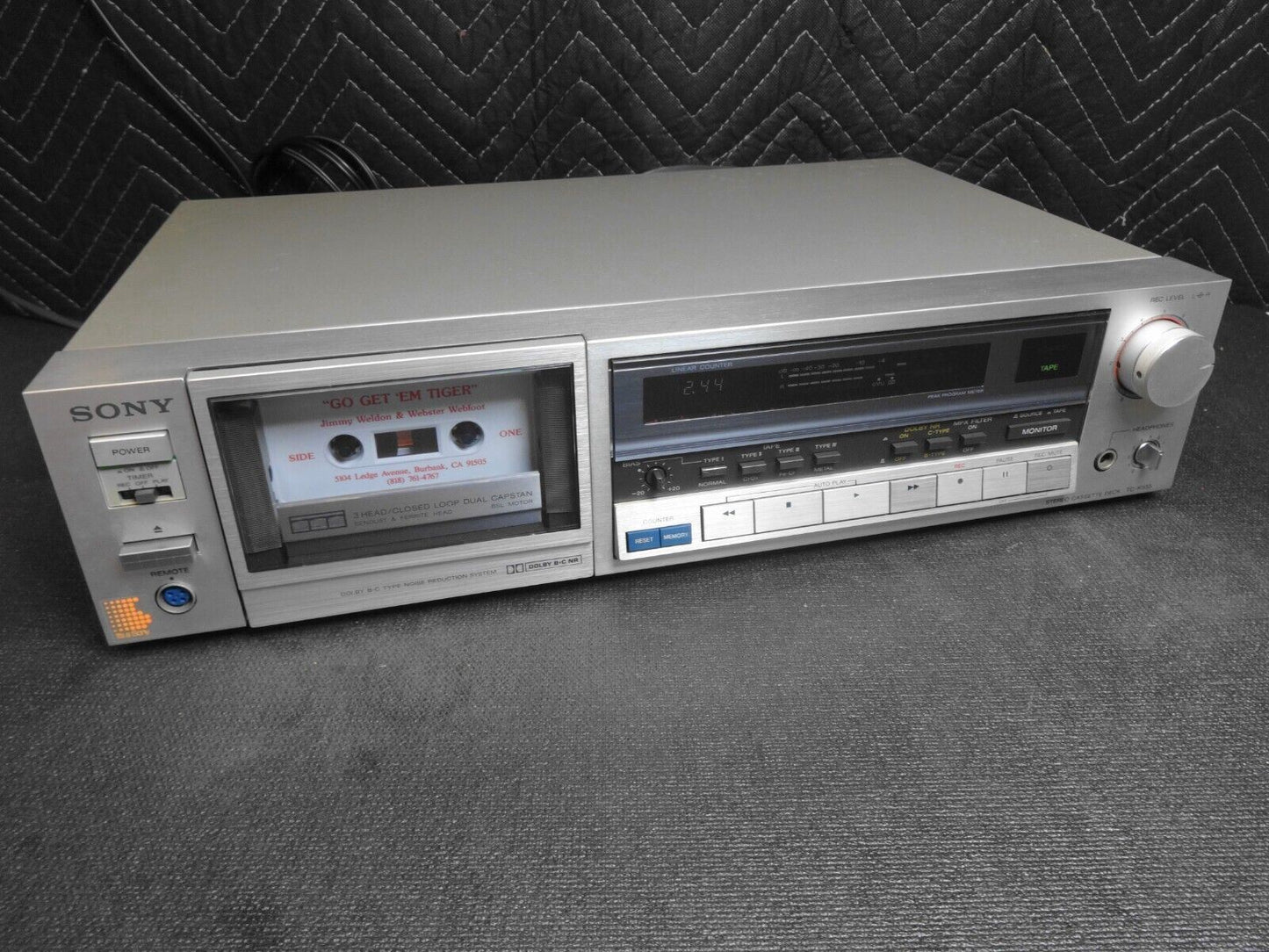 SONY TC-K555 STEREO CASSETTE TAPE DECK 3-HEAD 2-MOTOR DUAL-CAPSTAN PRO SERVICED