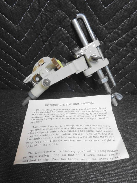 NOS B&I GEM FACETOR FACETING TOOL w/ 32 Space Dividing Head - NICE AND VERY RARE