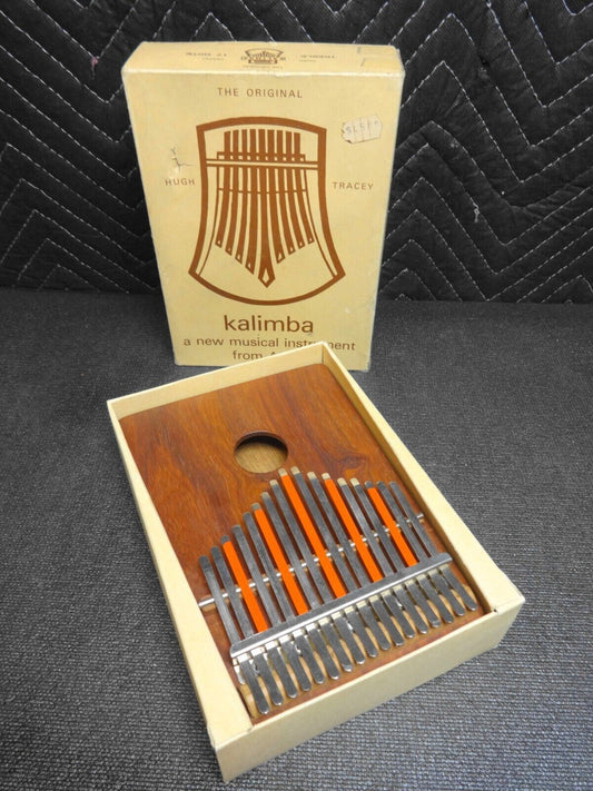 Vintage 1966 HUGH TRACEY TREBLE KALIMBA 17 NOTE in Original BOX w/ INSTRUCTIONS