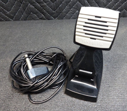 Tandberg TM-3 Glossy Black Crystal Desk Microphone Mic with Stand - 1960's VTG