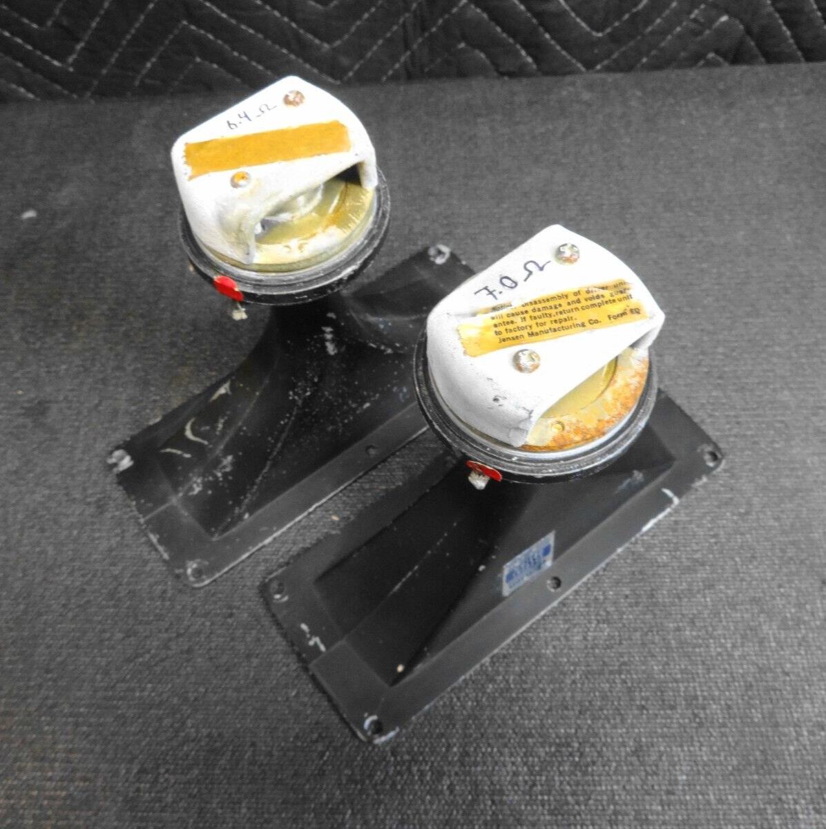 Pair of Jensen RP-107 HORN TWEETER Metal Speakers 8 Ohms