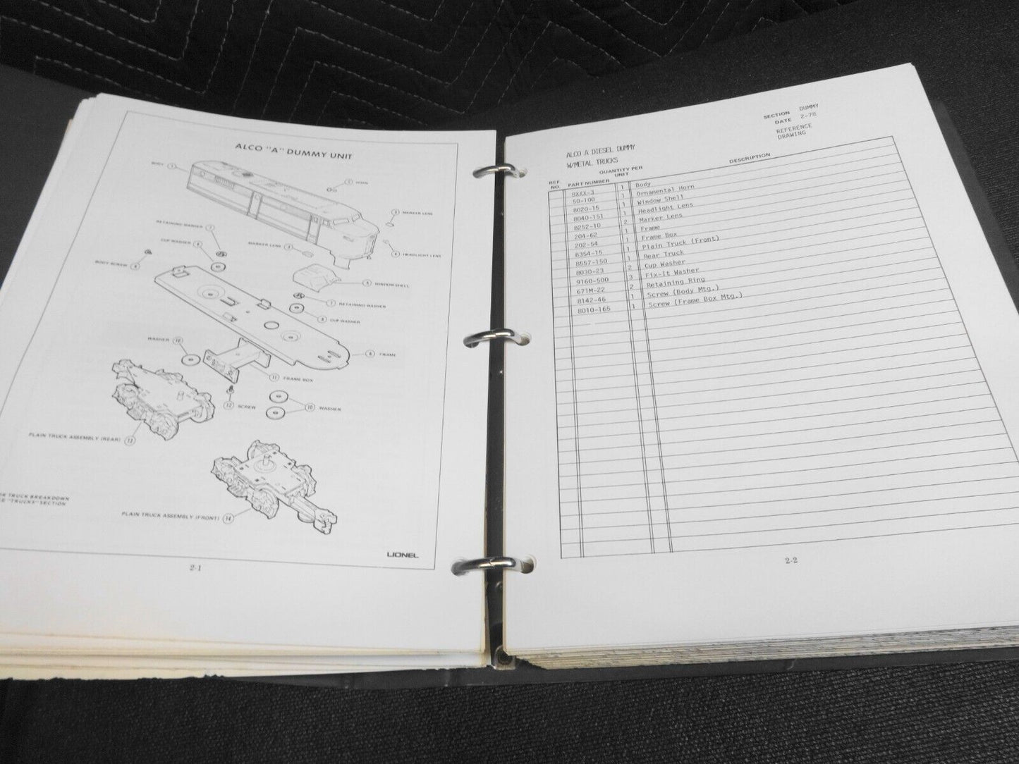 Lionel Parts Lists & Exploded Diagrams 1970-1986 Model Railroad Greenberg USA