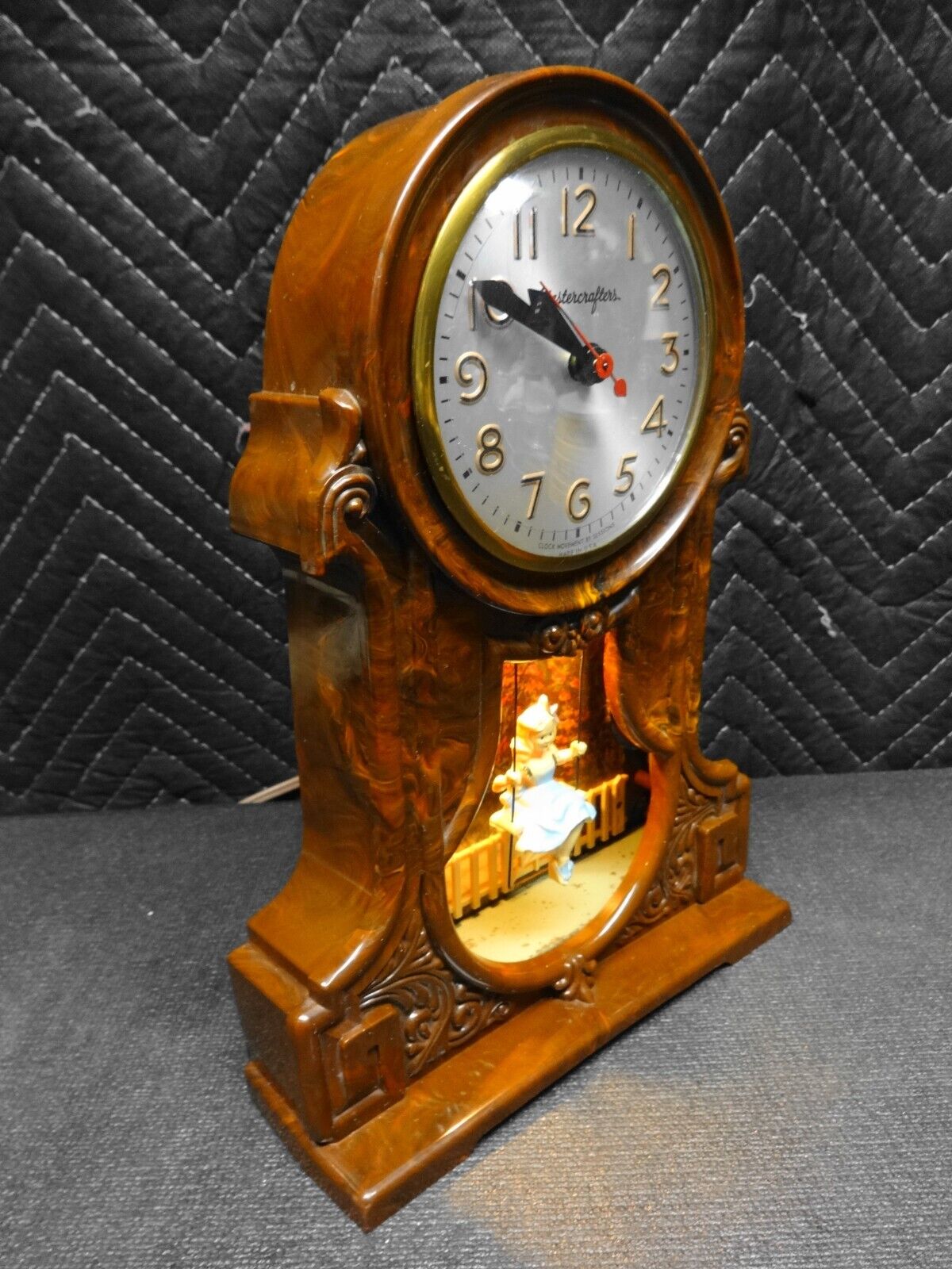 Mastercrafters Swinging Girl 119 Mantle Swing Time Electric Clock