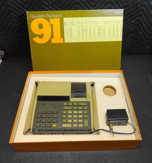 1976 Hewlett-Packard - HP-91 Scientific Calculator w/ Power Adapter Original Box