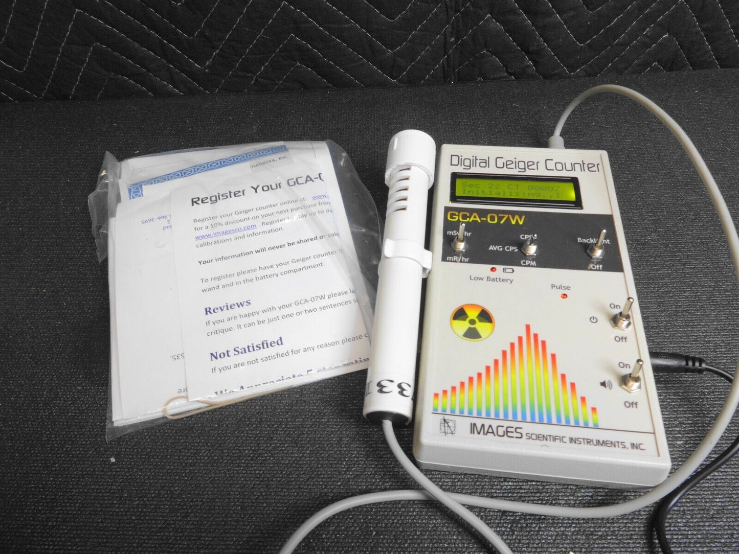 GCA-07W Professional Digital Geiger Counter Radiation Device w/ Manual & Power