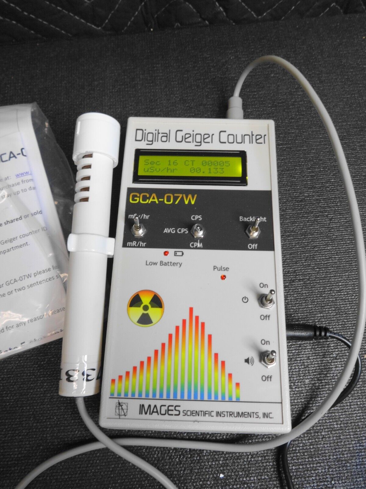 GCA-07W Professional Digital Geiger Counter Radiation Device w/ Manual & Power