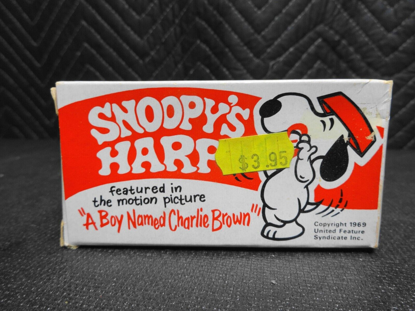 Vintage Trophy Snoopy Blue Grass Jaw Juice Harp w/ Box and Instructions 3490