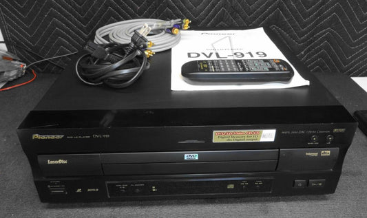 Pioneer DVL-919 Laserdisc DVD Player  w/ Remote & A/V Cables *SERVICED*