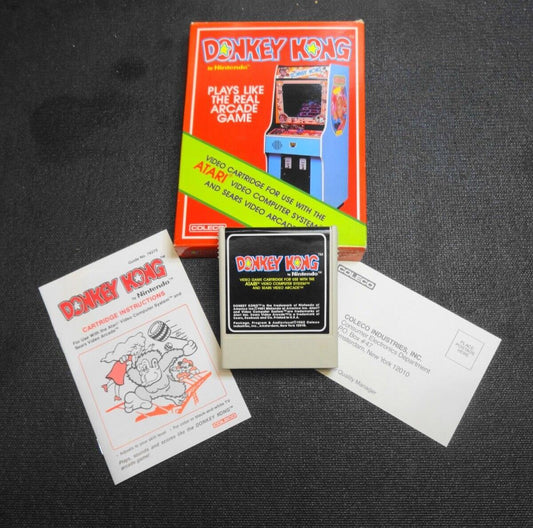 Donkey Kong (Atari Video Computer, 1981) w/ box, manual & warranty card - 2451