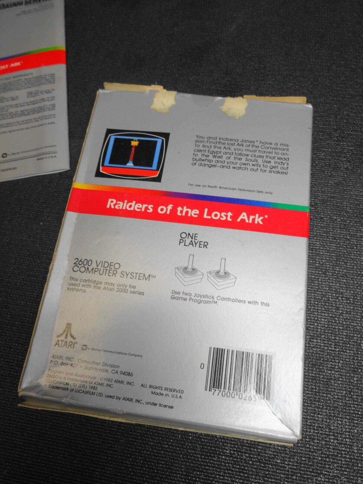 Raiders of the Lost Ark (Atari 2600, 1982) - Cartridge, Box & Manual