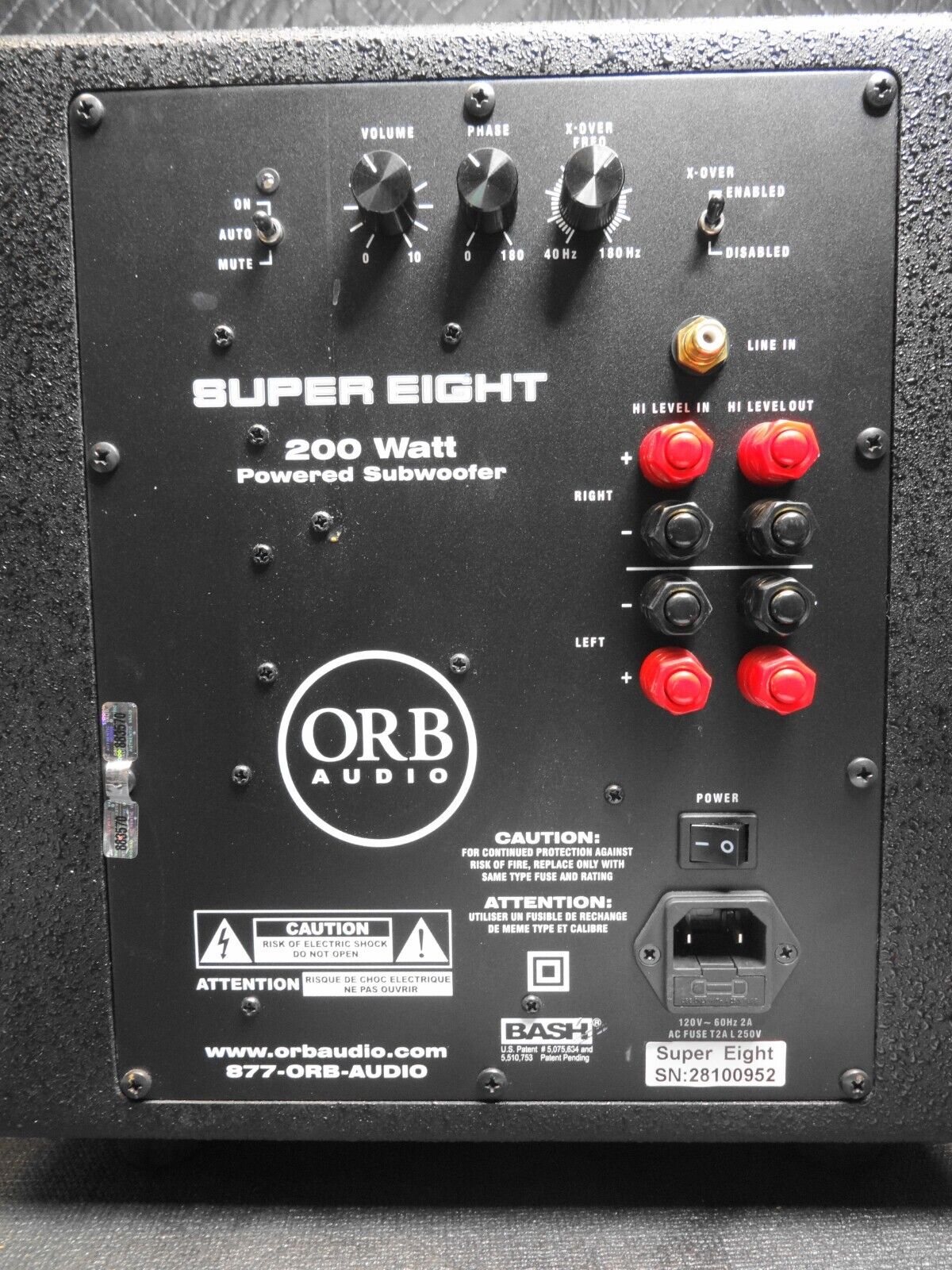 Orb Audio - Super Eight 200 Watt Powered Subwoofer