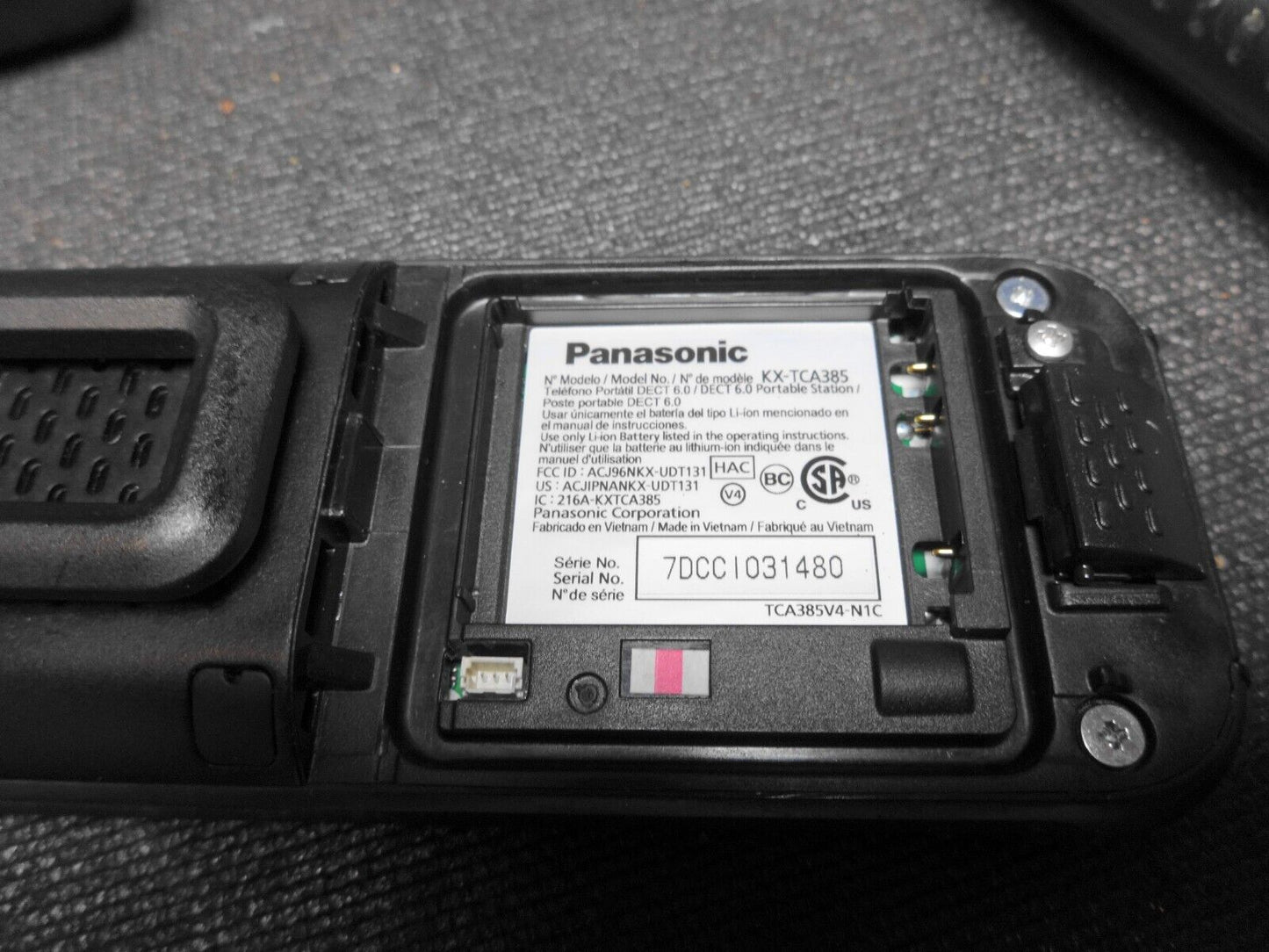 Panasonic KX-TCA385 Dect Telephone Handset w/ Base