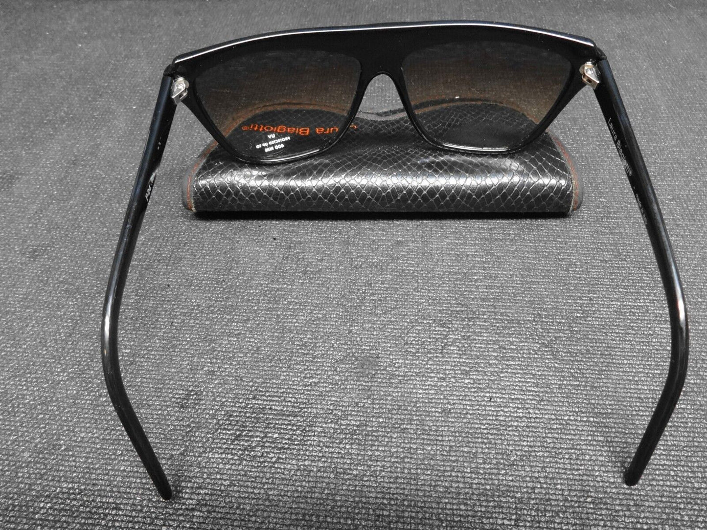 Vintage 80s Laura Biagiotti Tortoise Mosaic Oversized Sunglasses P24 62L w/ Case