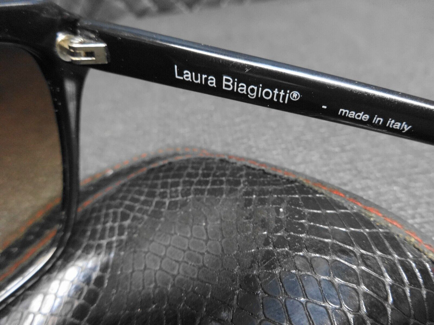 Vintage 80s Laura Biagiotti Tortoise Mosaic Oversized Sunglasses P24 62L w/ Case