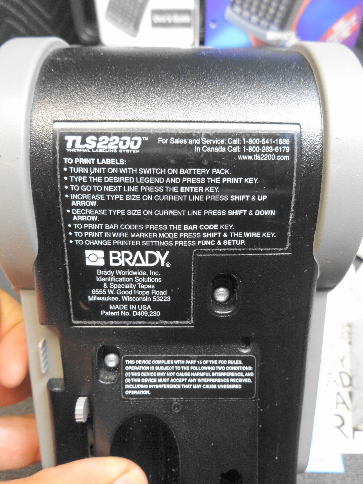 Brady TLS2200 Thermal Labeling System Printer w/ Case, Labels, PC & Power Cables