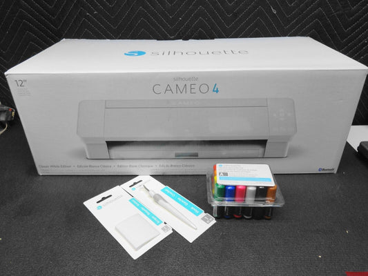 Silhouette Cameo 4 Classic Cutter - White (SILH-CAMEO-4-WHT-4T) w/ Extras