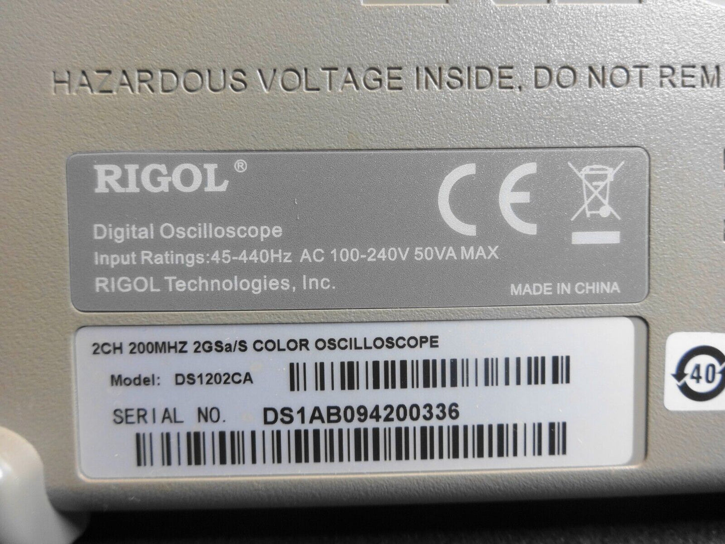 RIGOL DS1202CA 2 Channel 200MHz 2GSa/s Digital Oscilloscope