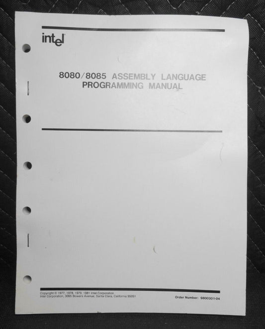 Intel 8080/8085 Assembly Language Programming Manual 1977, 1978, 1979, 1981