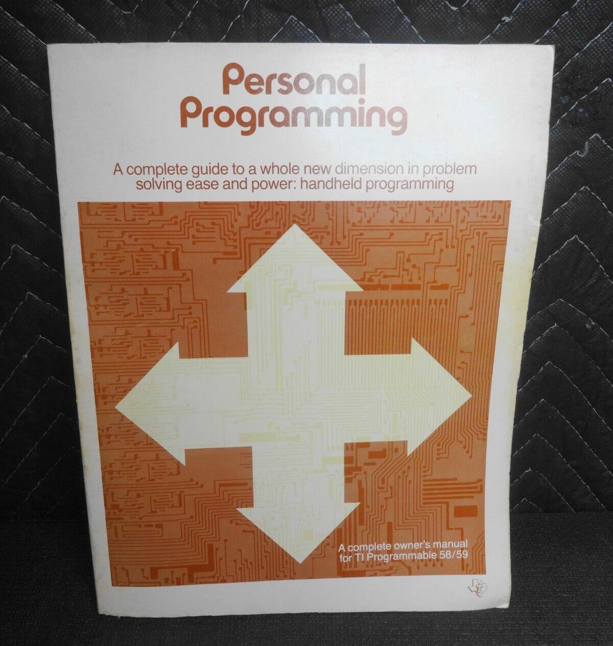 Ti Programmable Calculator 58/59 Personal Programming Manual Vintage 1 ...